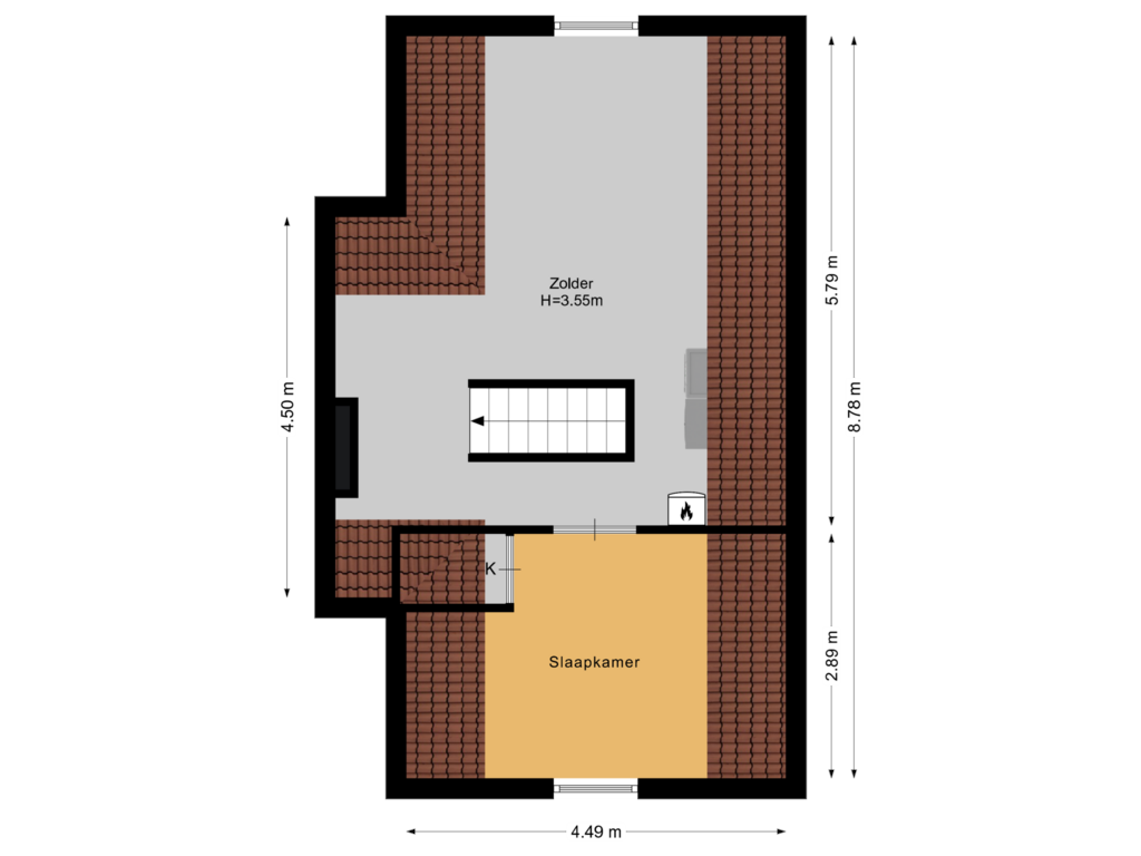 Bekijk plattegrond van Zolder van Huizerweg 65