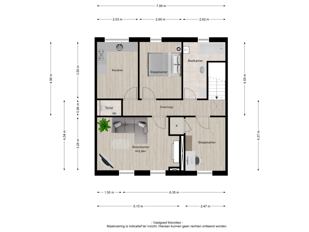 Bekijk plattegrond van 1e verdieping van Grotebrugse Grintweg 90