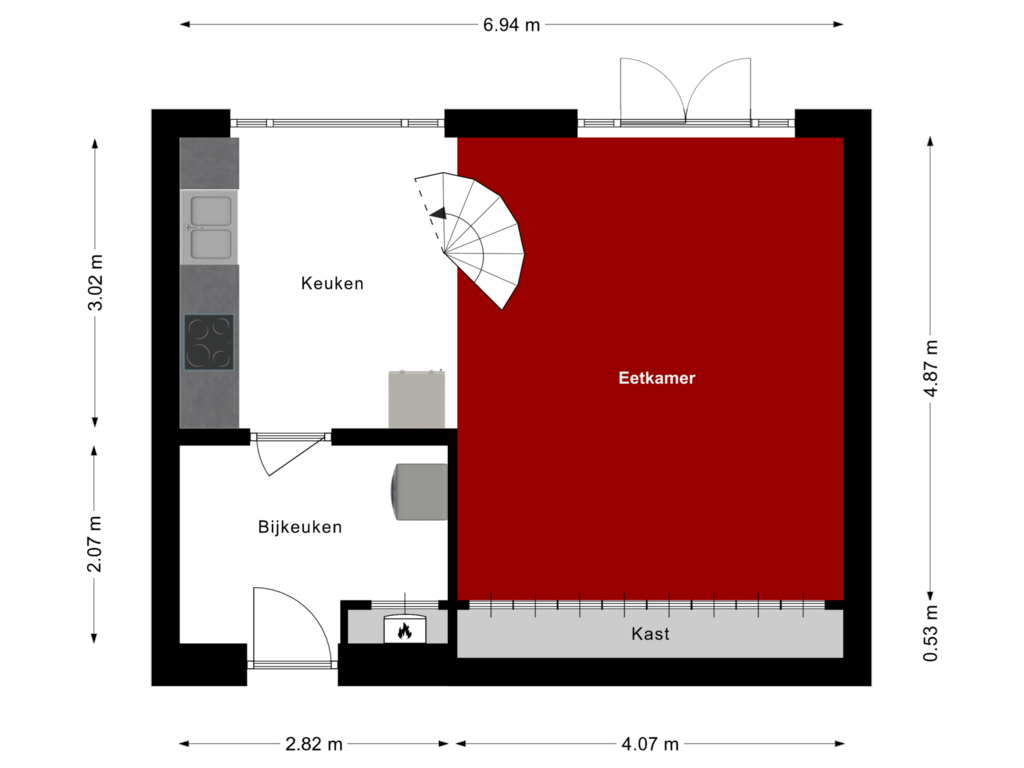 View floorplan of Eerste Woonlaag of Statenlaan 525