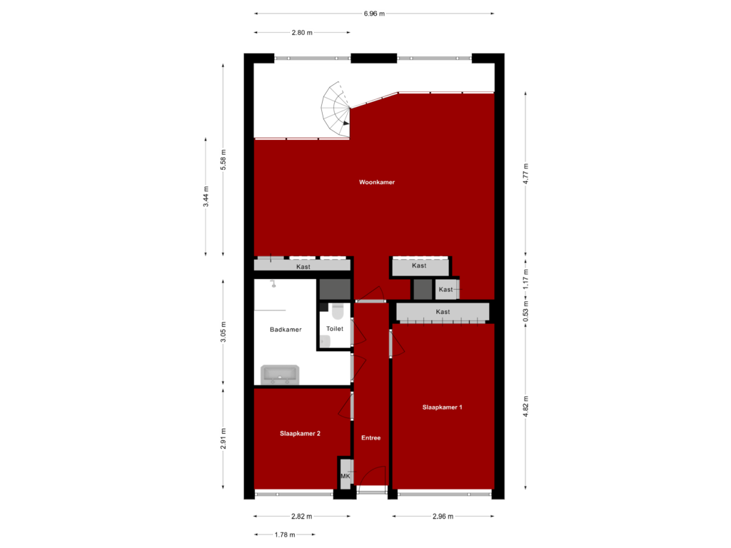 View floorplan of Tweede Woonlaag of Statenlaan 525