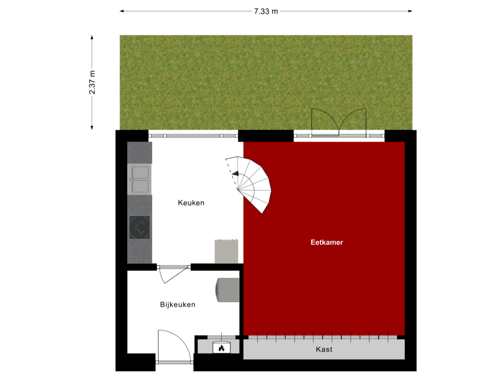 View floorplan of Situatie 1 of Statenlaan 525