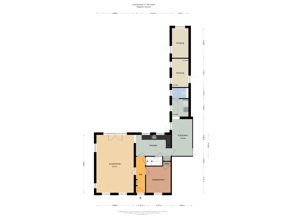 Bekijk plattegrond van Begane Grond van Jurjaneweg 5