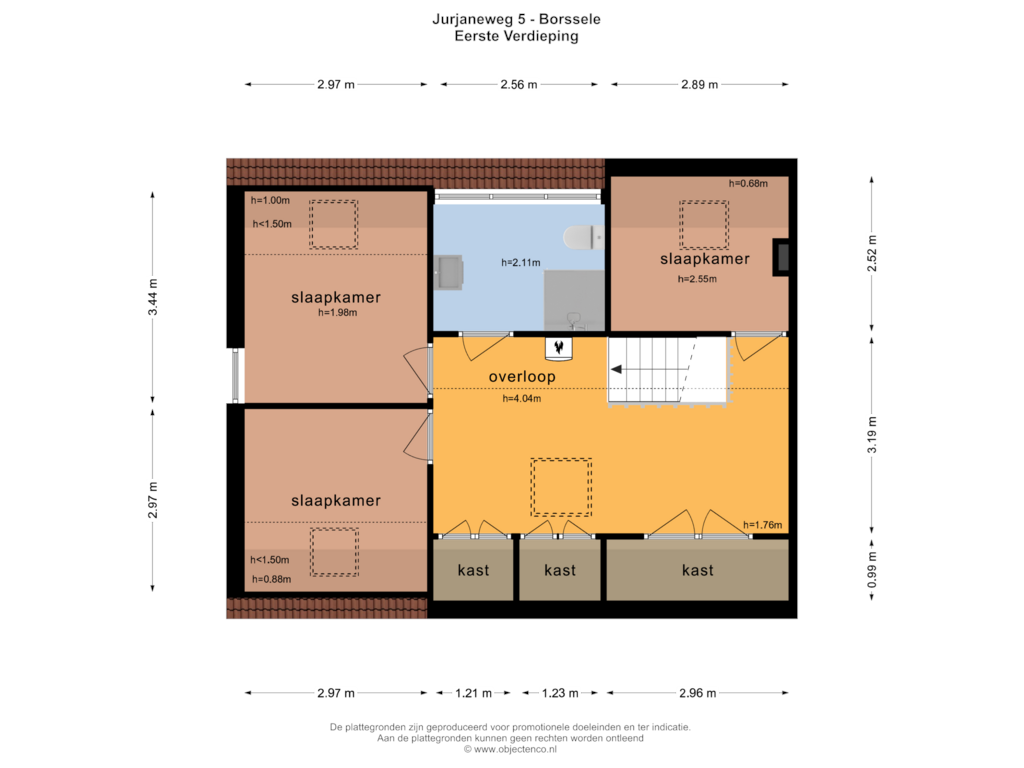 Bekijk plattegrond van Eerste Verdieping van Jurjaneweg 5