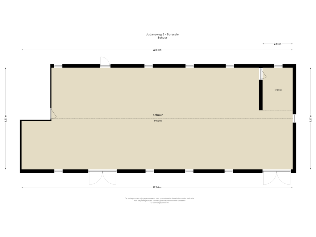 Bekijk plattegrond van Schuur van Jurjaneweg 5