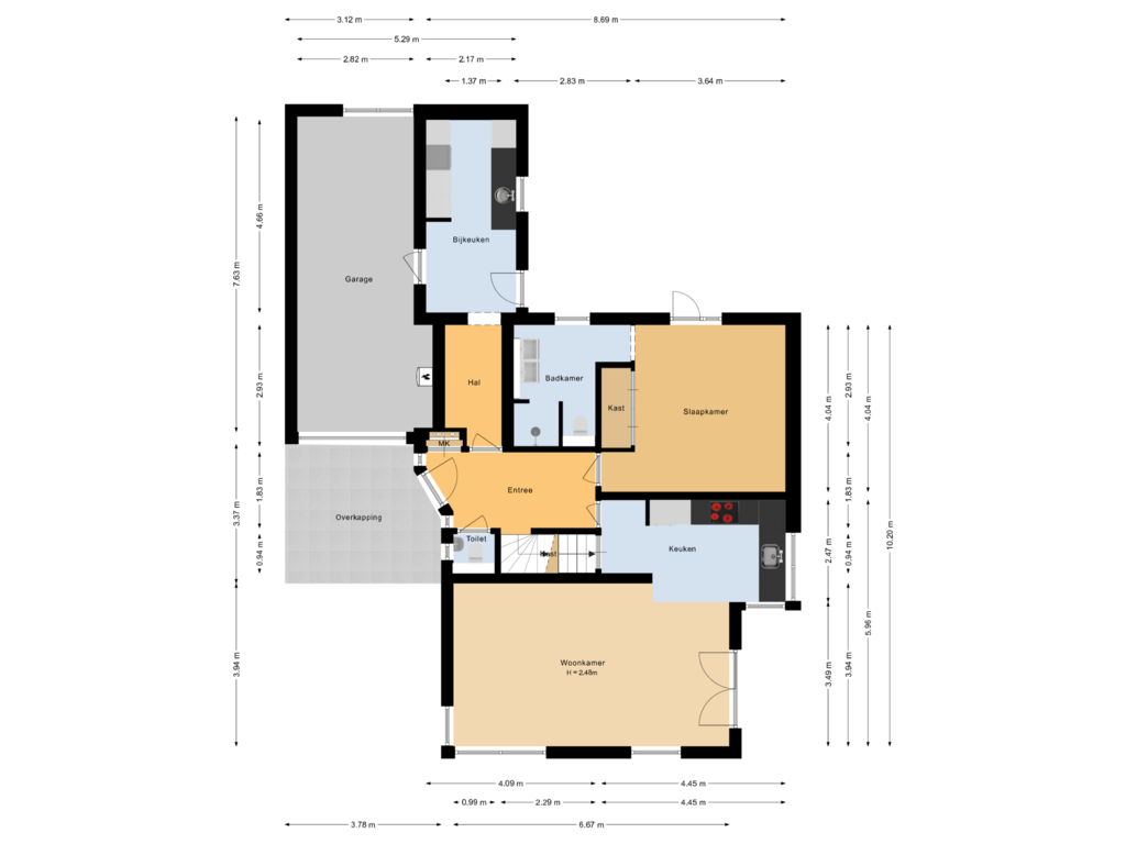 Bekijk plattegrond van Begane grond van Molenweg 18