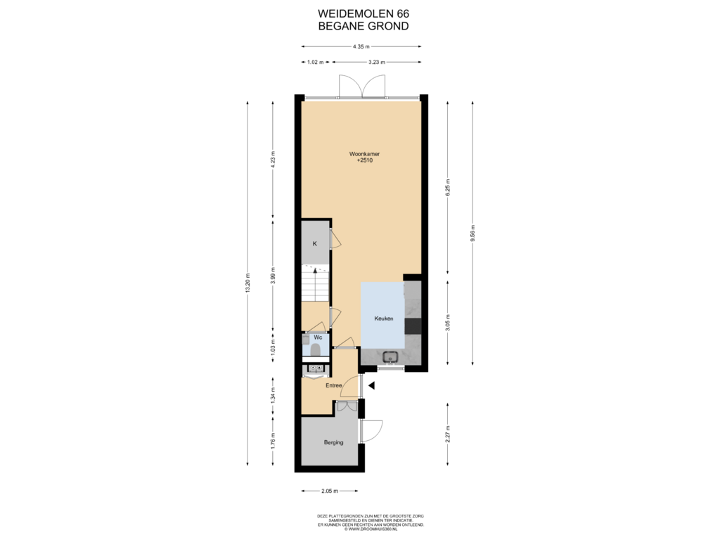 Bekijk plattegrond van Begane grond van Weidemolen 66