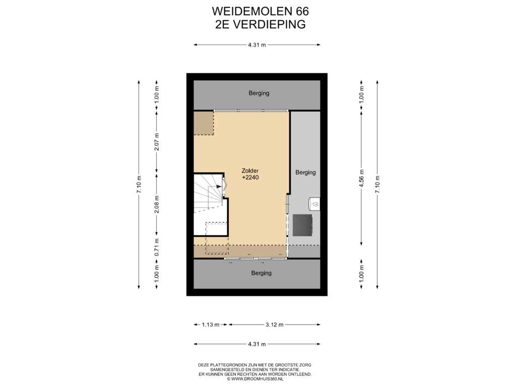 Bekijk plattegrond van 2E Verdieping van Weidemolen 66