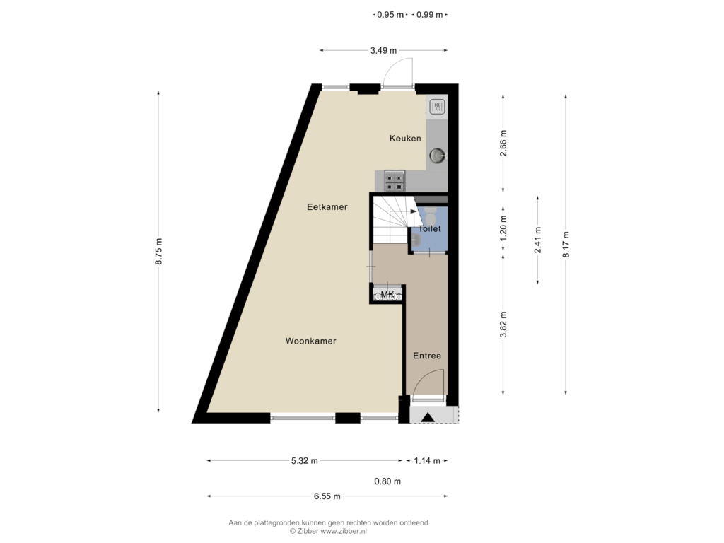 Bekijk plattegrond van Begane Grond van Nassaustraat 4-B