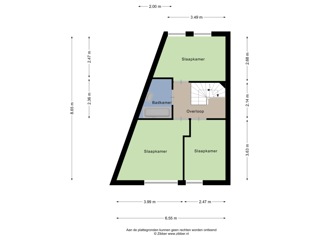 Bekijk plattegrond van Eerste Verdieping van Nassaustraat 4-B