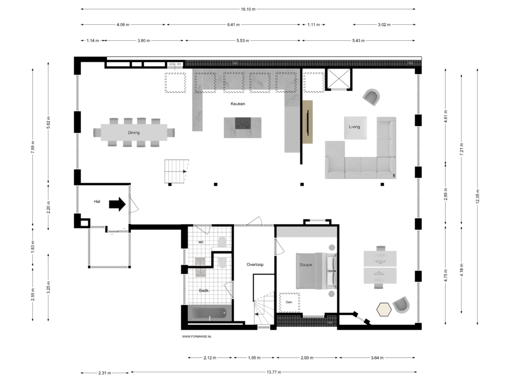 Bekijk plattegrond van 4e VERDIEPING van Herengracht 40-E