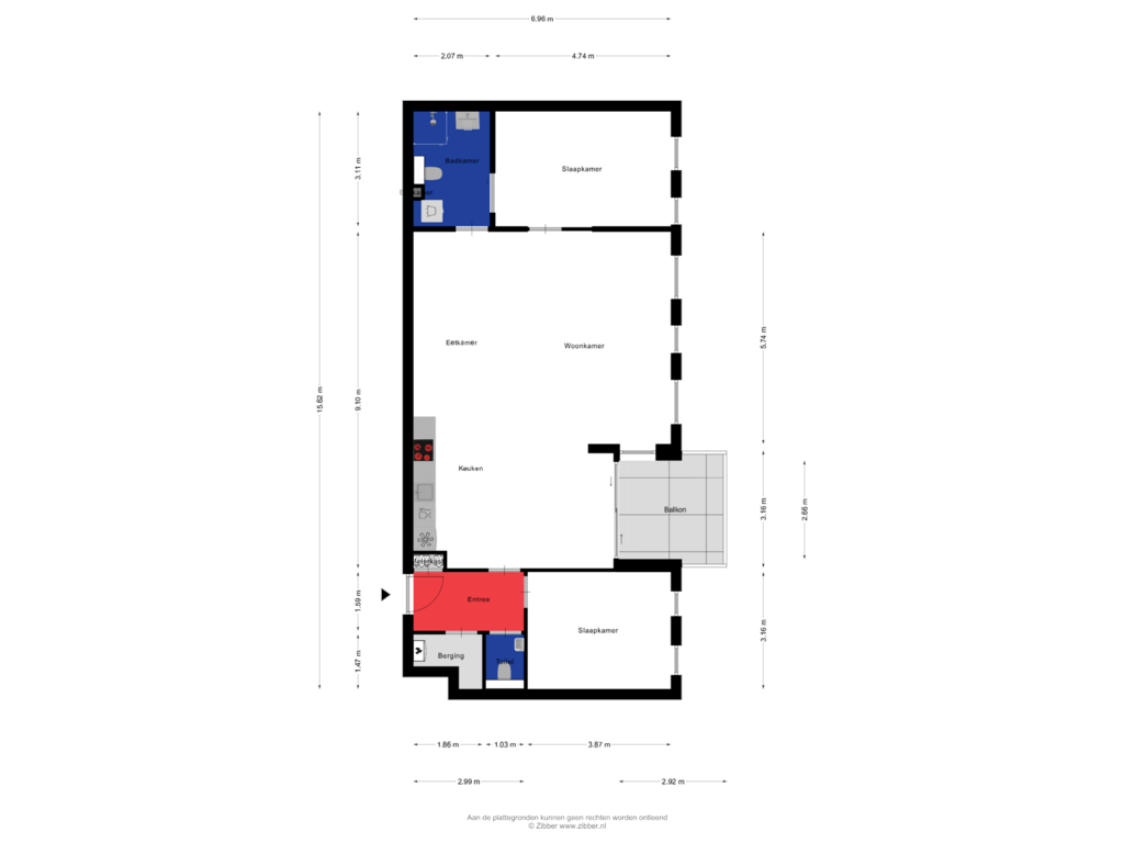 View floorplan of Appartement of Wethouder Jansenlaan 244