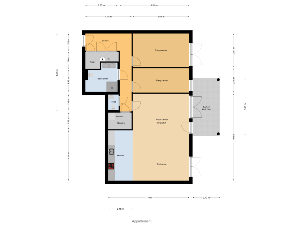 Bekijk plattegrond van Appartement van Hartschelp 55