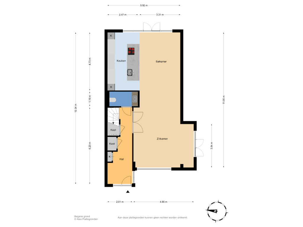 View floorplan of Begane grond of Anemonenweg 36