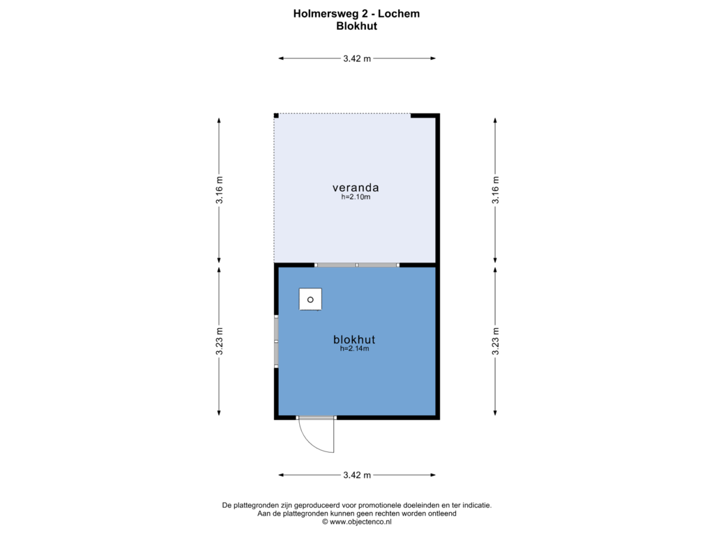 Bekijk plattegrond van Blokhut van Holmersweg 2