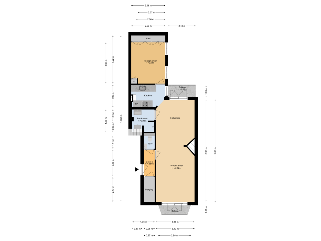 Bekijk plattegrond van Appartement van Busken Huetstraat 44