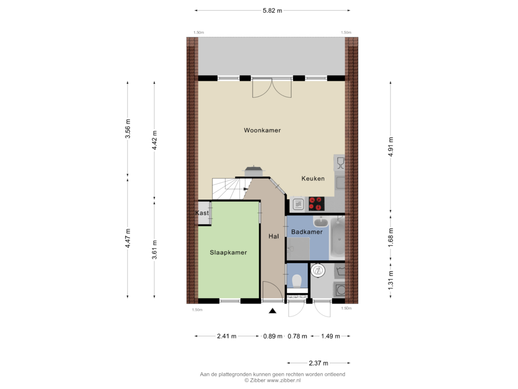 Bekijk plattegrond van Begane grond van Boslaan 1-R185