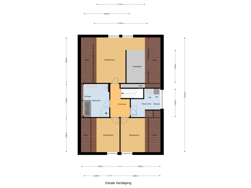 Bekijk plattegrond van Eerste Verdieping van Kantakkers 1