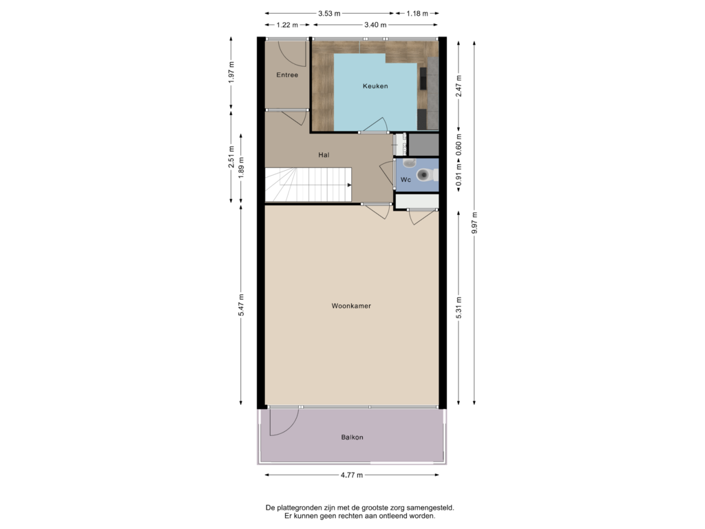 View floorplan of Tweede verdieping of Generaal Barberstraat 103