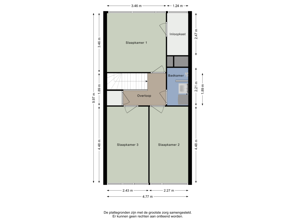 View floorplan of Derde verdieping of Generaal Barberstraat 103