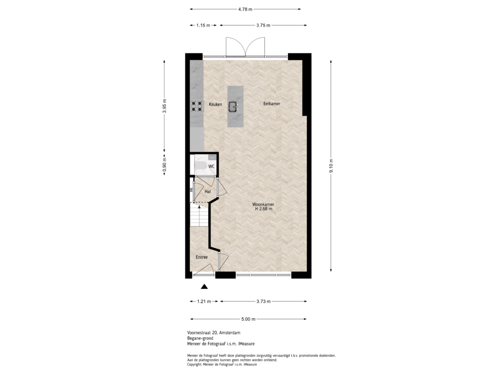 Bekijk plattegrond van Begane-grond van Voornestraat 20