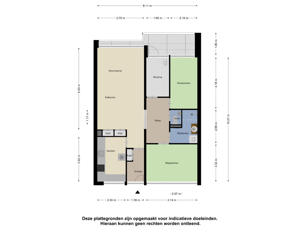 View floorplan of Appartement of Cruquiuslaan 104