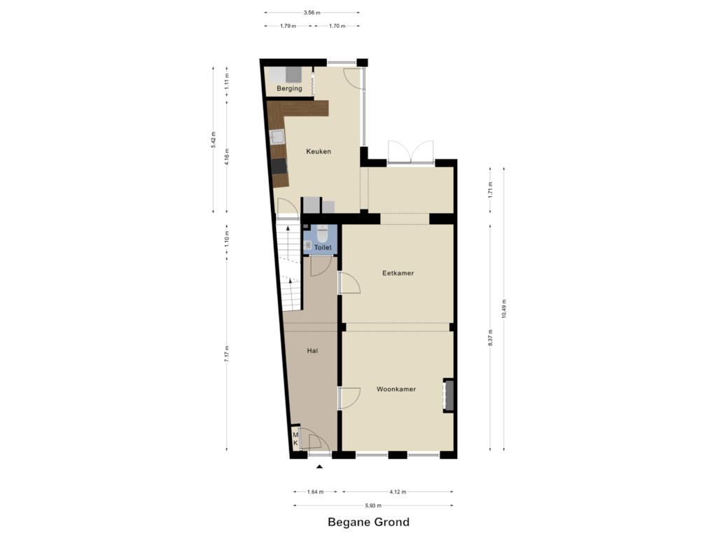 View floorplan of Begane Grond of Begijnenhofstraat 10