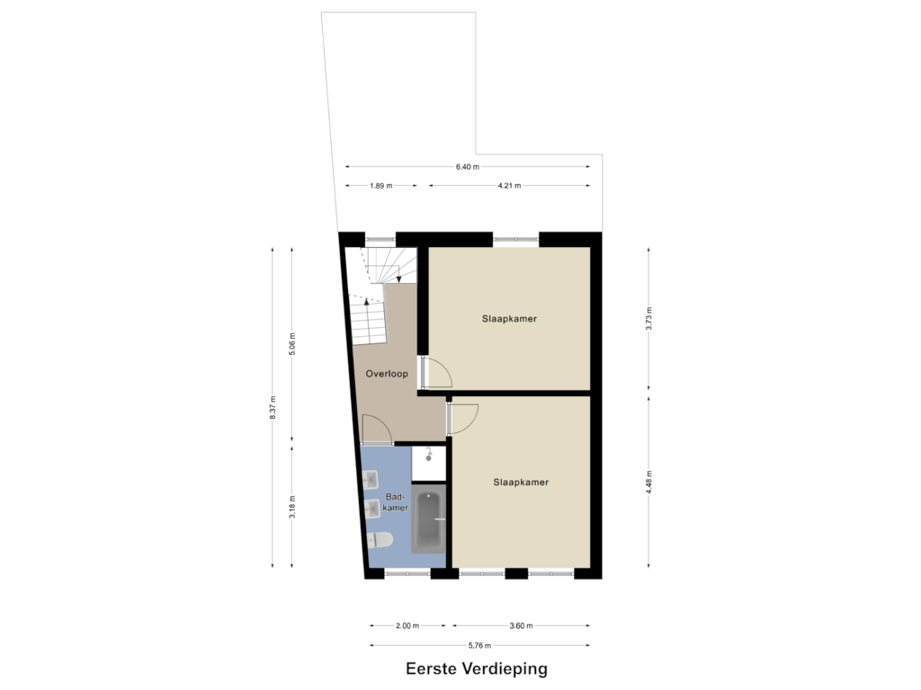 View floorplan of Eerste Verdieping of Begijnenhofstraat 10