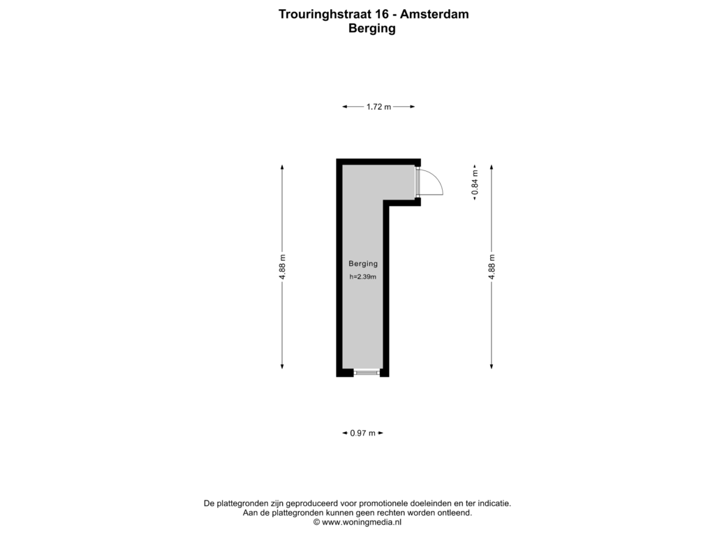 View floorplan of Berg_1 of Trouringhstraat 16-3