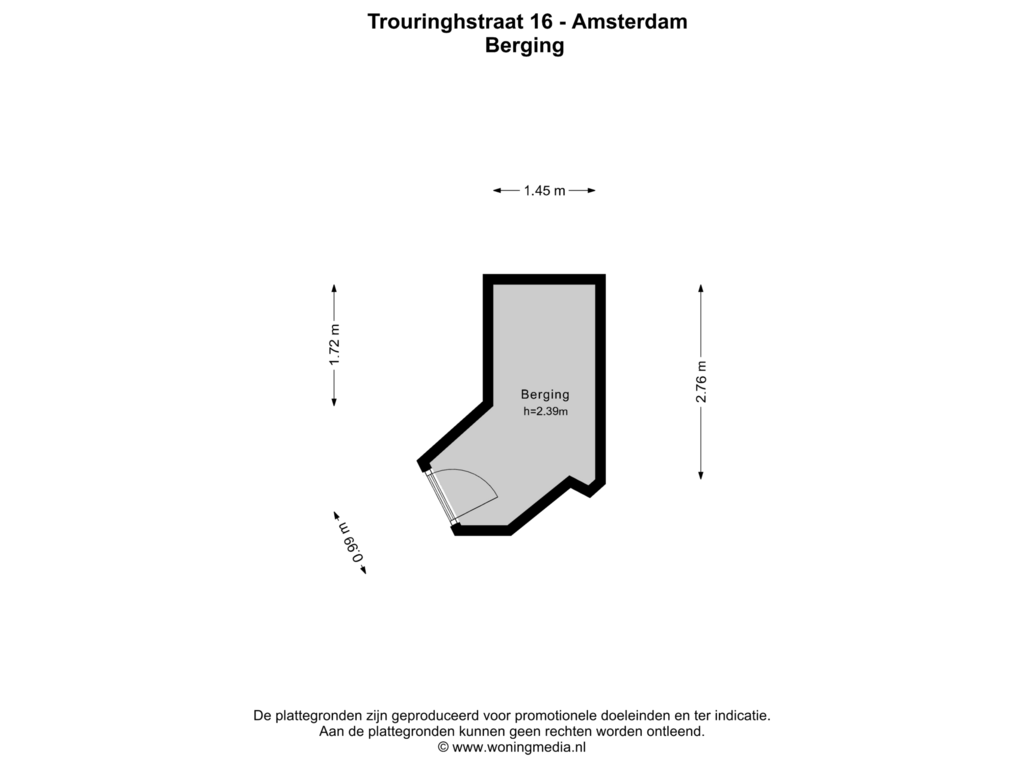 View floorplan of Berg_2 of Trouringhstraat 16-3