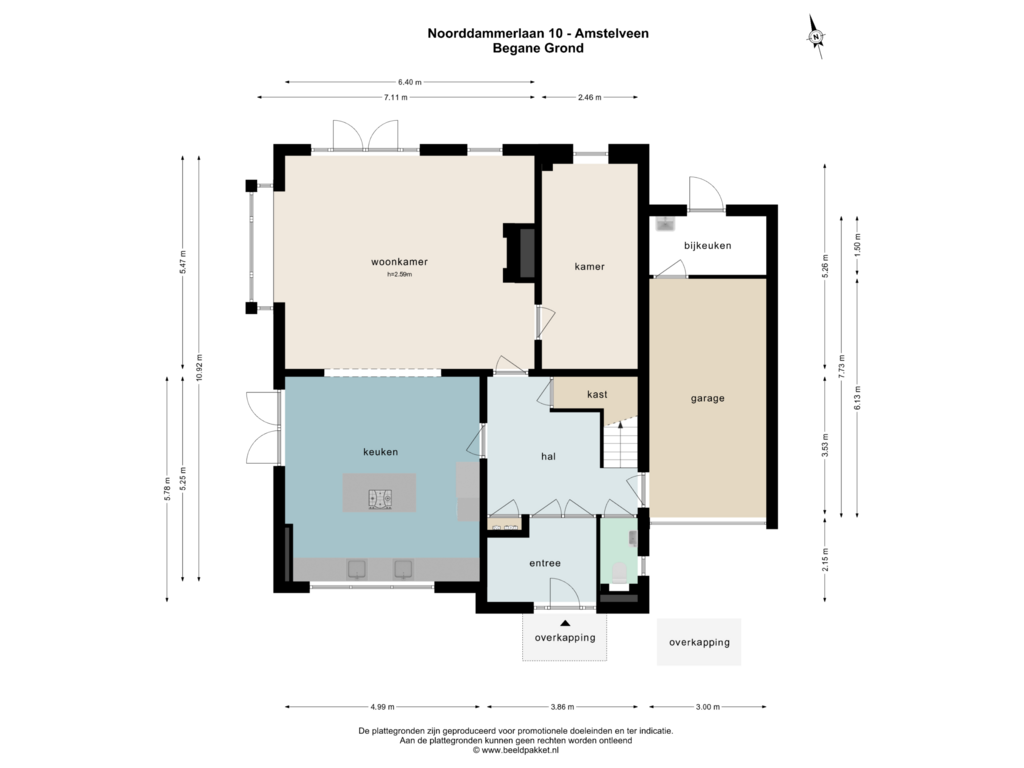 View floorplan of BEGANE GROND of Noorddammerlaan 10