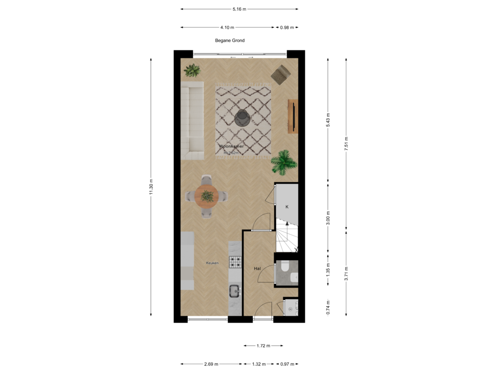 Bekijk plattegrond van Begane Grond van Charlotte Jacobslaan 43