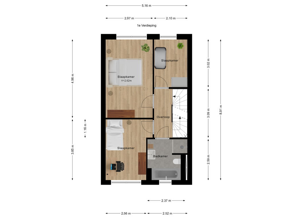 Bekijk plattegrond van 1e Verdieping van Charlotte Jacobslaan 43