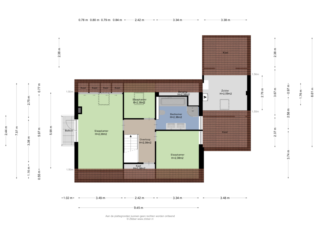 View floorplan of Eerste Verdieping of Boezemsingel 40