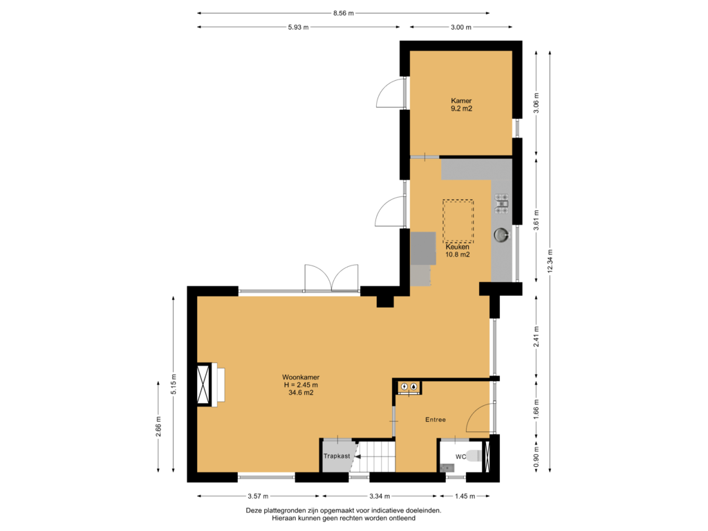 View floorplan of Begane Grond of Douschans 33