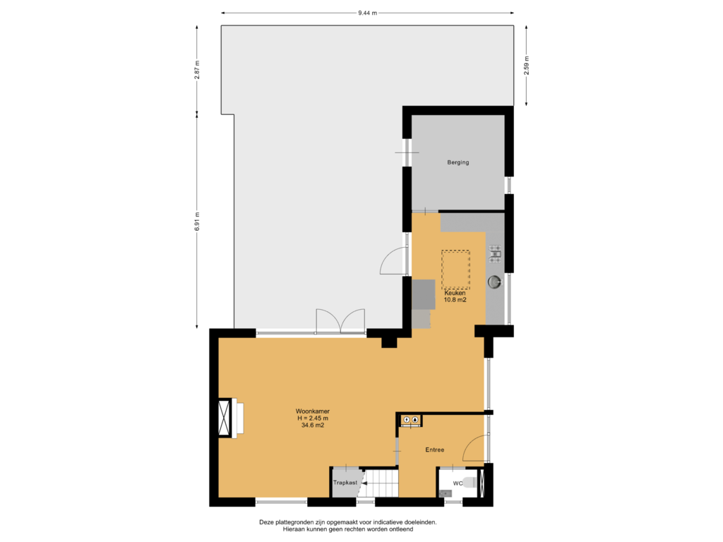 View floorplan of Begane Grond Met Kavel of Douschans 33