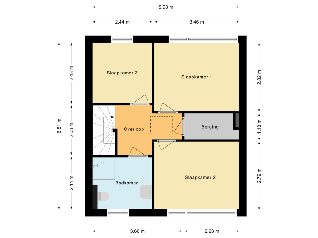 Bekijk plattegrond van Eerste Verdieping van Baarlelaan 46