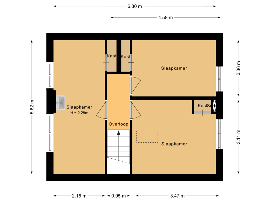 Bekijk plattegrond van Eerste verdieping van Asterstraat 49