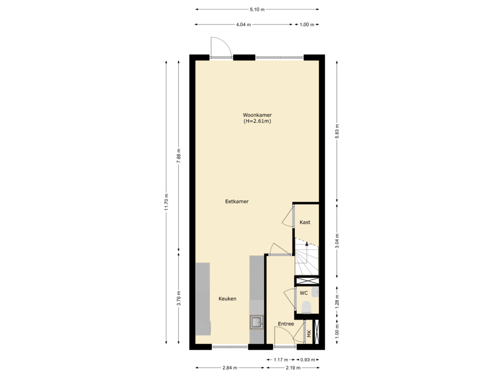 Bekijk plattegrond van begane grond van Iepenlaan 7