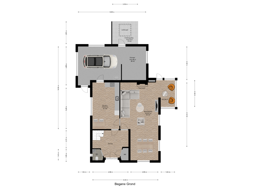 Bekijk plattegrond van Begane Grond van Bosbadlaantje 2