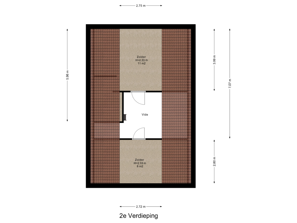 Bekijk plattegrond van 2e Verdieping van Bosbadlaantje 2