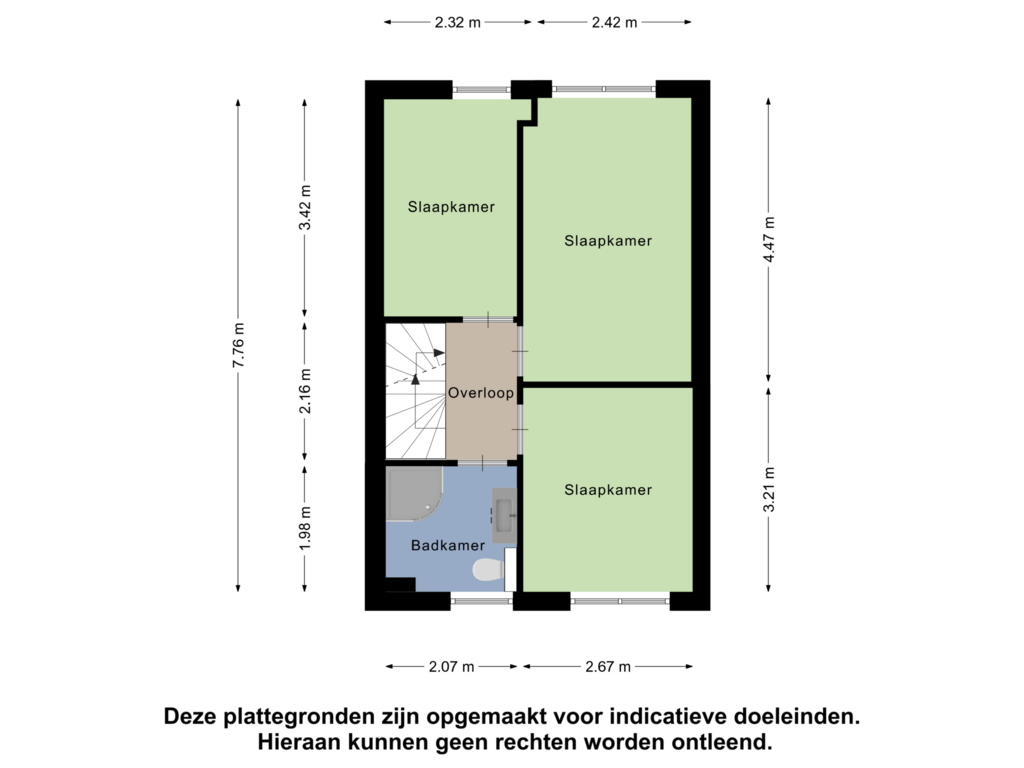 Bekijk plattegrond van Eerste Verdieping van Stadspolderstraat 2