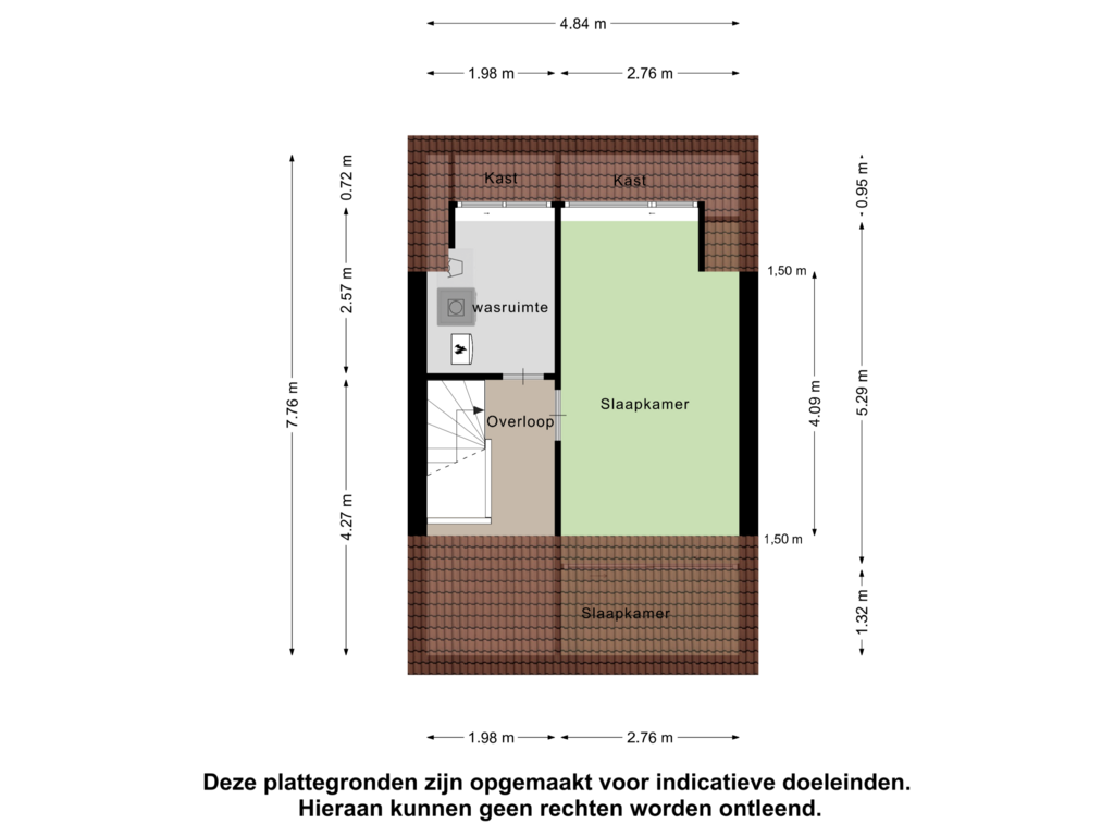 Bekijk plattegrond van Tweede Verdieping van Stadspolderstraat 2