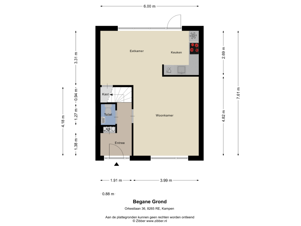 Bekijk plattegrond van Begane Grond van Orkestlaan 36