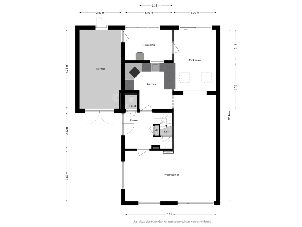 Bekijk plattegrond van Begane grond van Baerdijk 58