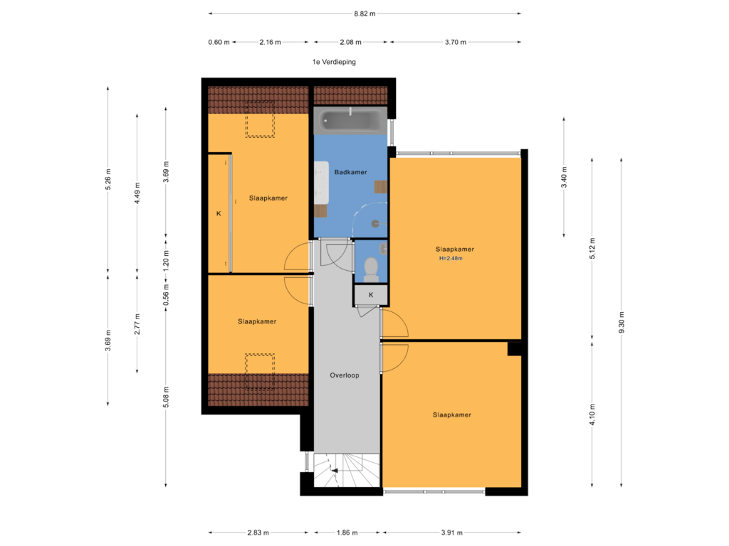 Bekijk plattegrond van 1e Verdieping van Charlotte Salomonlaan 11