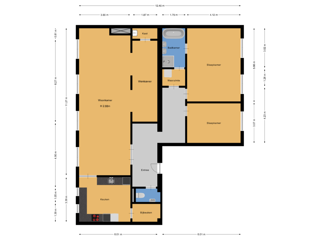 Bekijk plattegrond van Etage van Linnaeushof 43-C