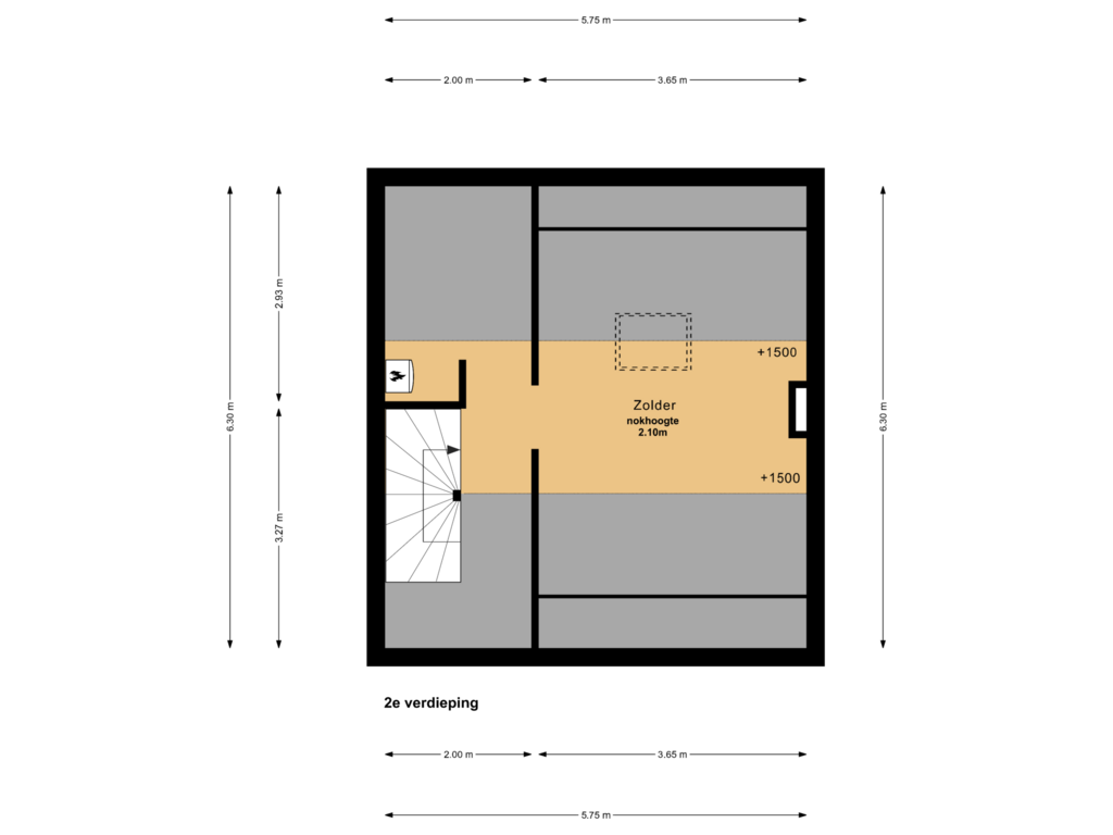 View floorplan of 2e verdieping of Paulus Emtinckweg 25