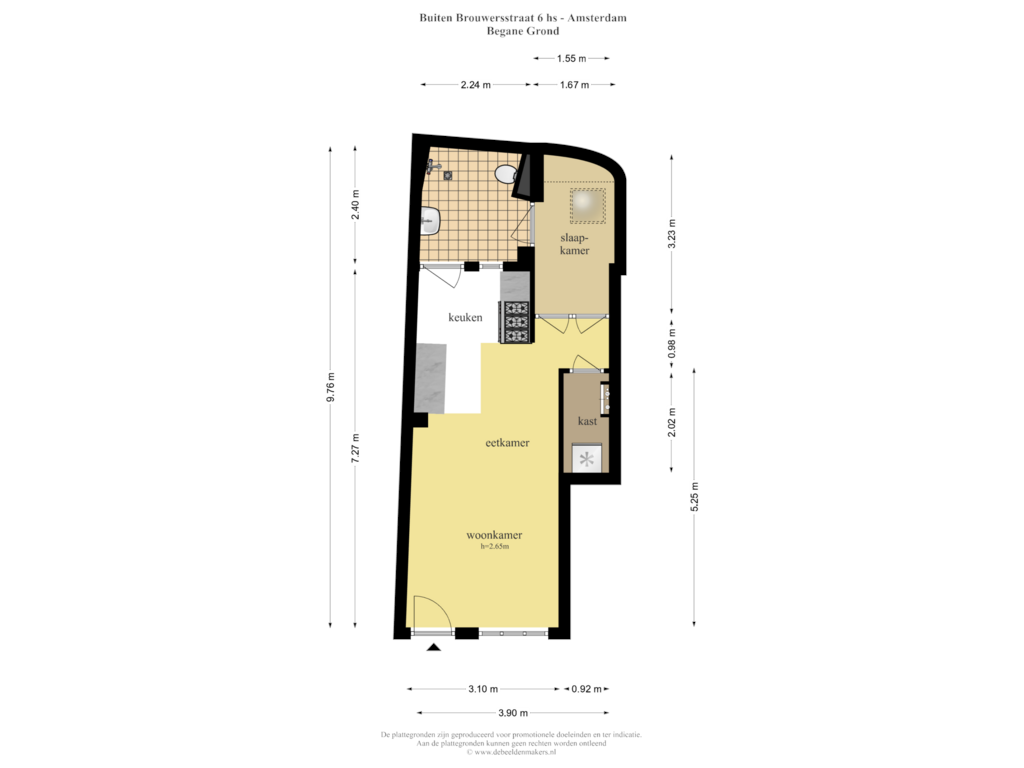 Bekijk plattegrond van Begane Grond van Buiten Brouwersstraat 6-H