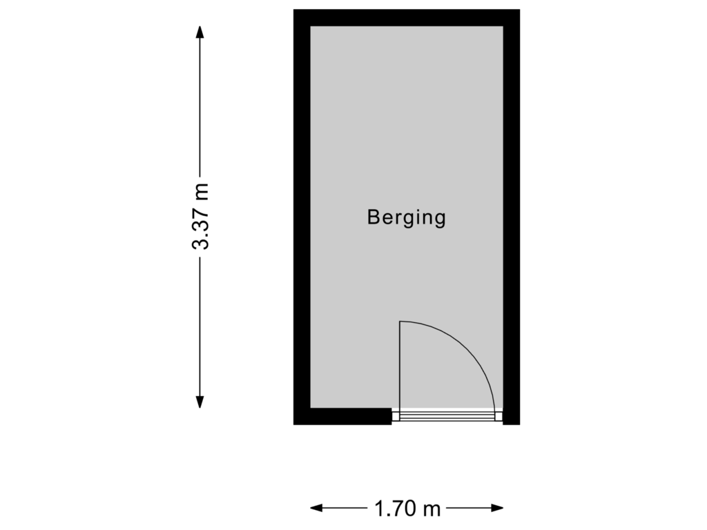 Bekijk plattegrond van berging van Korte Hoogstraat 20-C