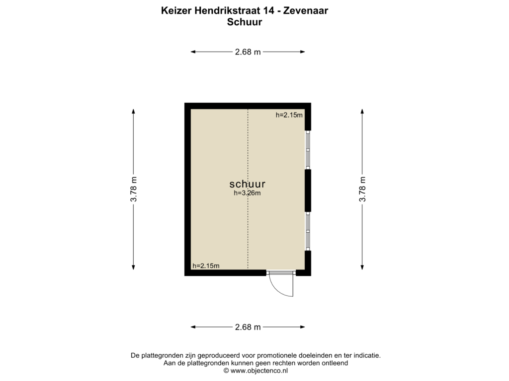 Bekijk plattegrond van SCHUUR van Keizer Hendrikstraat 14